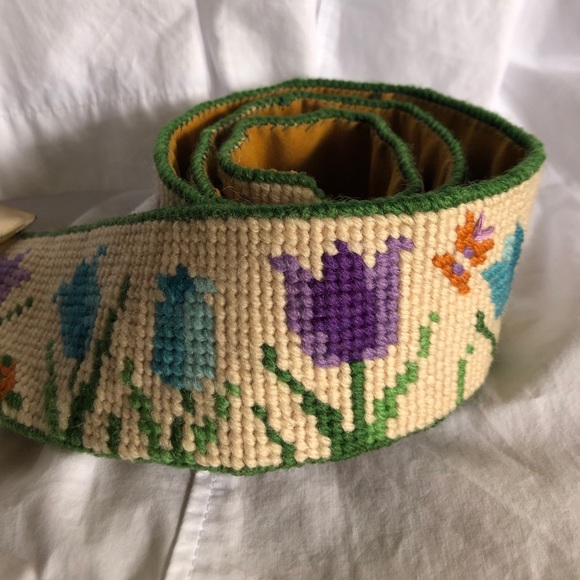 VINTAGE 70s Belt Hand Stitched One of a Kind - Picture 2 of 3